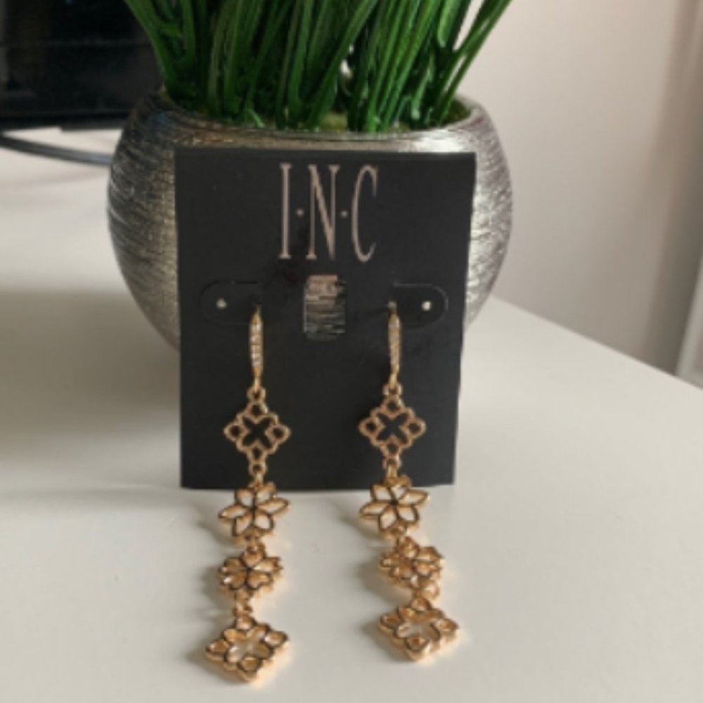 INC International Concepts Long Gold Earrings